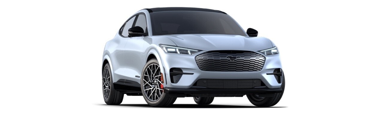 Camioneta SUV Eléctrica Ford Mustang Mach-E de Gran Poder y Desempeño en Color Plata Lunar