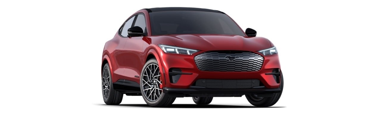 Camioneta SUV Eléctrica Ford Mustang Mach-E de Gran Poder y Desempeño en Color Rojo Cereza