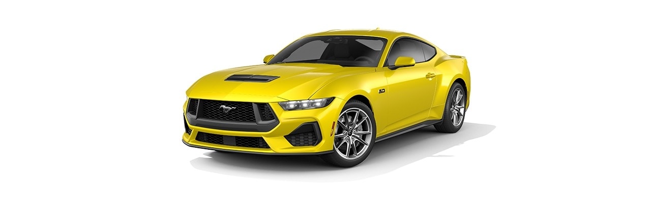 Enamórate del diseño del Auto Deportivo Ford Mustang 2024 en color Amarillo Solar