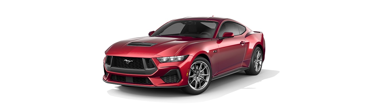 Enamórate del diseño del Auto Deportivo Ford Mustang 2024 en color Rojo Cereza