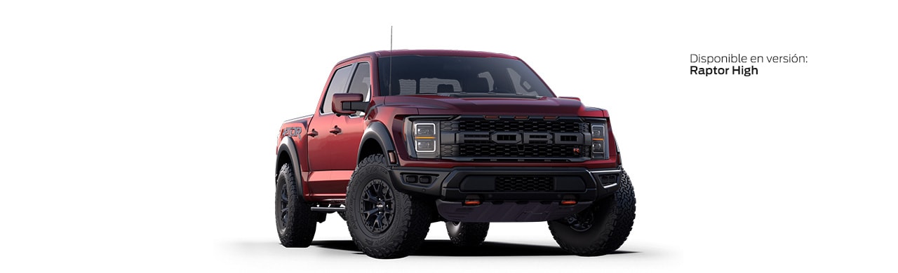 Ford Lobo Raptor 2023, Camioneta Pickup de Alto Rendimiento para Off-Road en Color Rojo Cereza