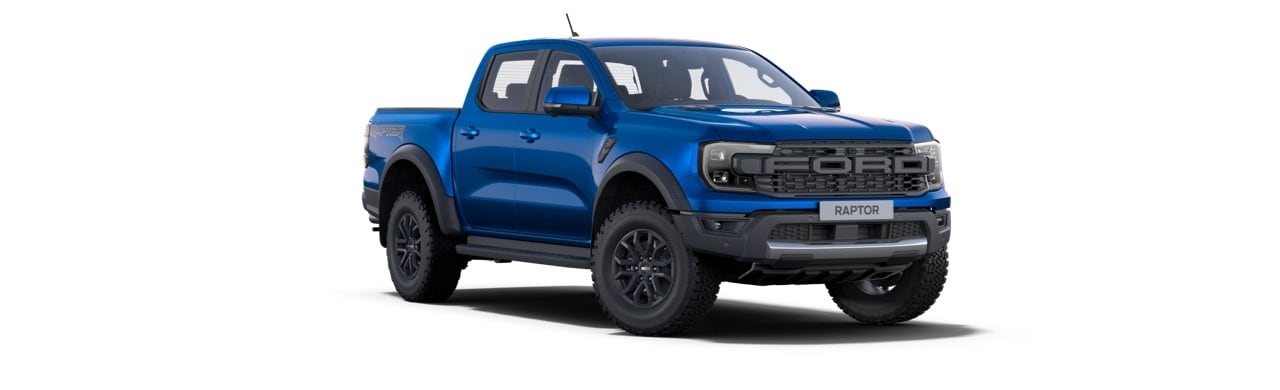 Camioneta Pickup Todoterreno Ford Ranger Raptor 2023 en Color Azul Relámpago