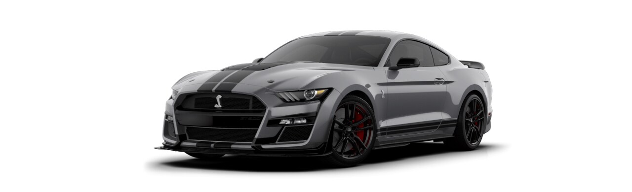 Ford Mustang Shelby GT500 2022 el Auto Deportivo con Franjas Negras en color Gris Carbono