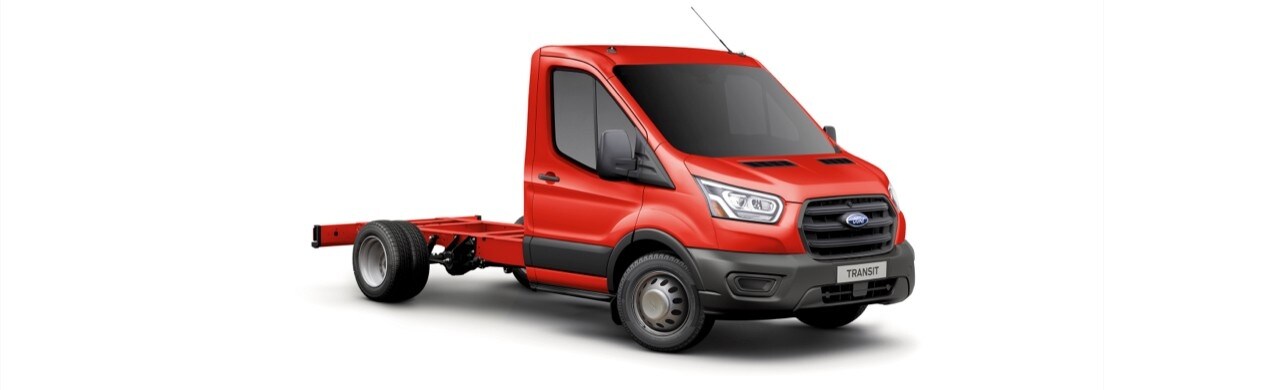 Ford Transit Chasis 2022, Vehículo comercial de Trabajo ideal para Conversiones en Color Rojo Racing