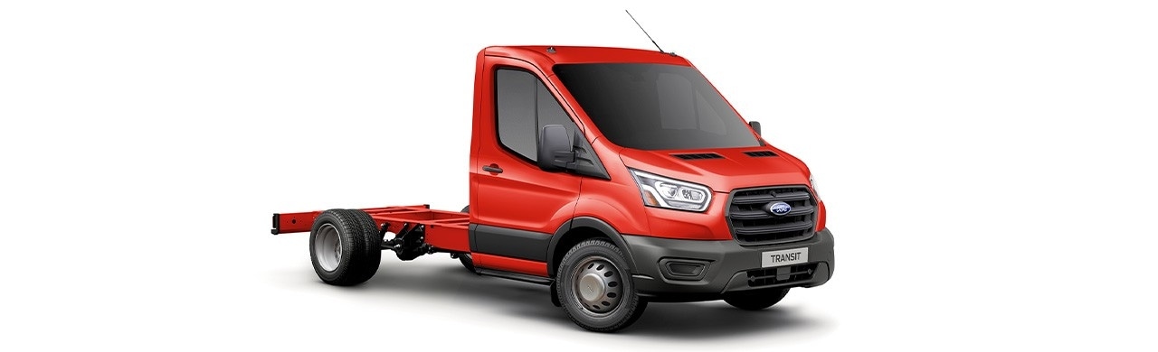 Ford Transit Chasis 2024, Vehículo Comercial de Trabajo en color Rojo Racing