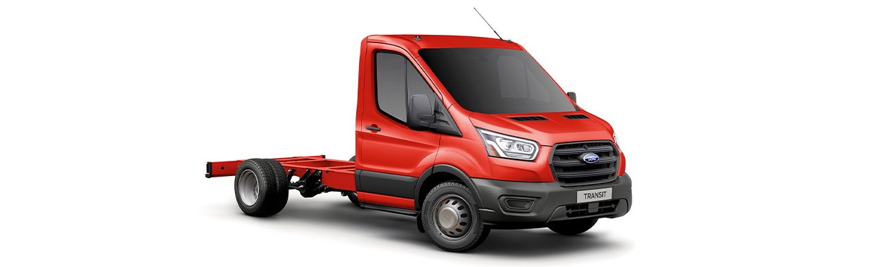 Ford Transit Chasis 2024, Vehículo Comercial de Trabajo en color Rojo Racing
