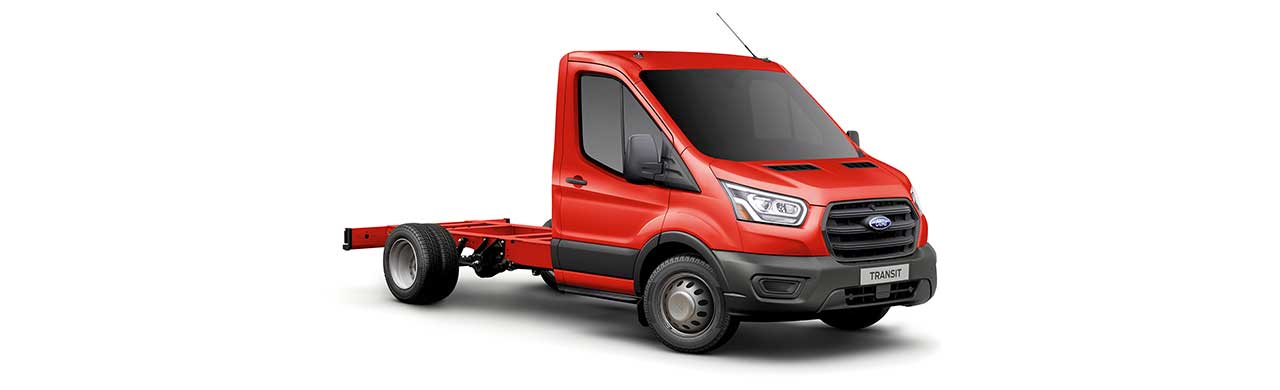 Ford Transit Chasis 2025, Vehículo Comercial Versátil de Carga para Trabajo color Rojo Racing