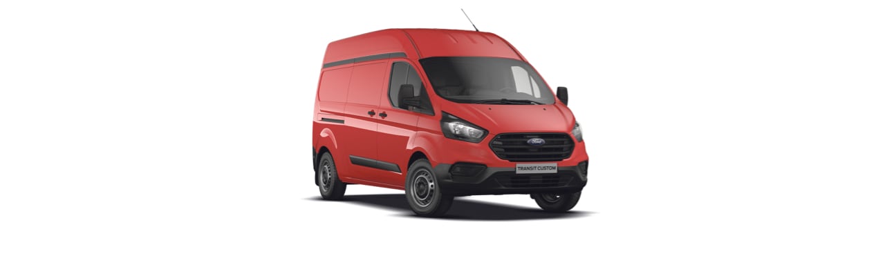 Ford Transit Custom 2023, Vehículo Comercial de Carga y Trabajo color Rojo Racing