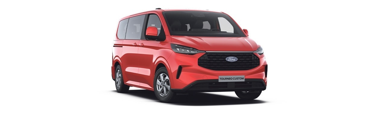 Ford Transit Custom 2024, Vehículo Comercial de Carga y Trabajo color Rojo Racing