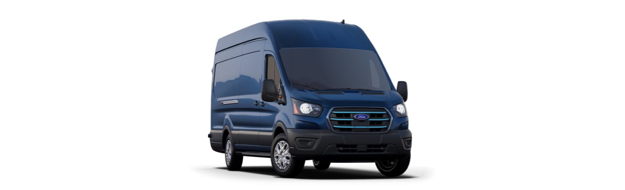 Ford E-Transit 2022, Van Eléctrica de Trabajo en color Azul Metrópolis