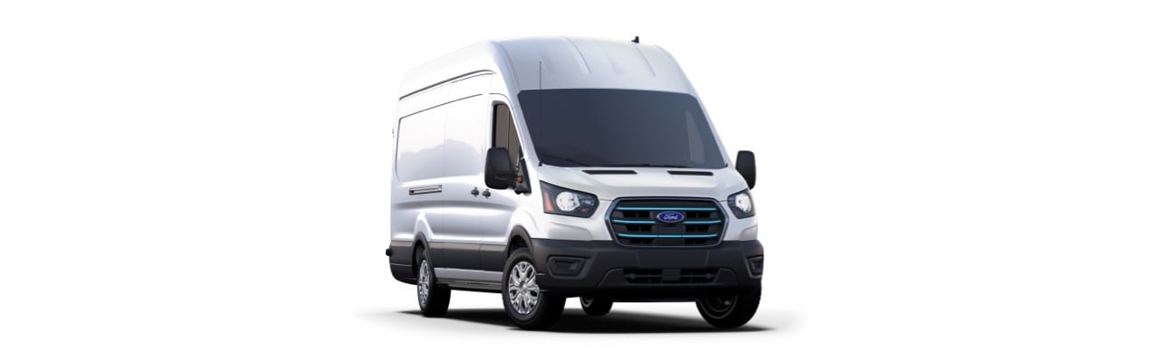 Ford E-Transit 2022, Van Eléctrica de Trabajo en color Blanco Oxford