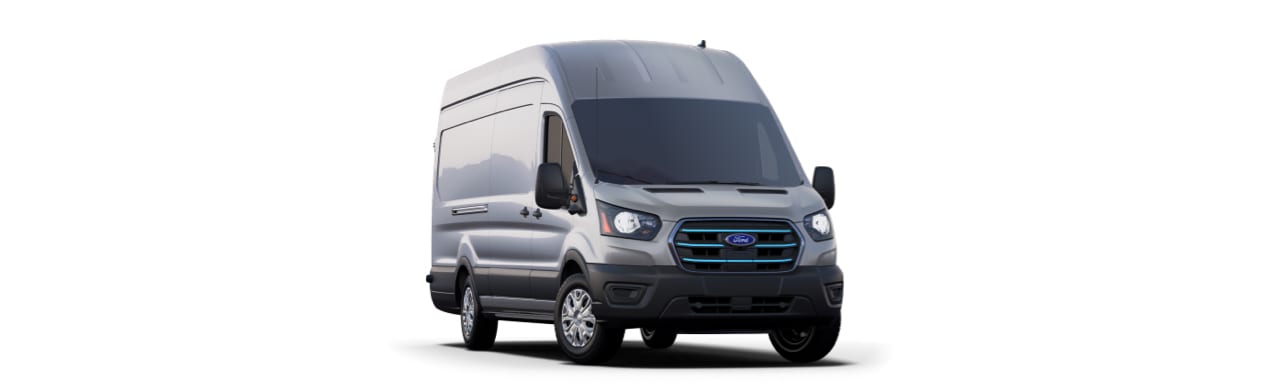 Ford E-Transit 2022, Van Eléctrica de Trabajo en color Plata Estelar