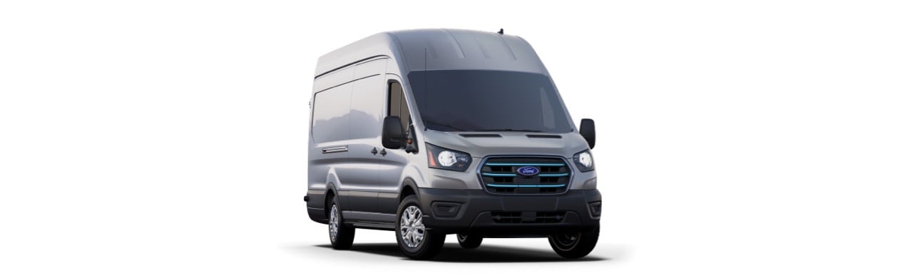 Ford E-Transit 2022, Van Eléctrica de Trabajo en color Plata Estelar