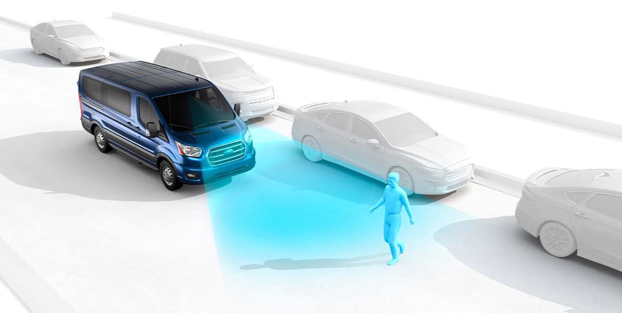 Ford E-Transit 2022, Van Eléctrica equipada con Asistencia Pre Colisión Seguridad