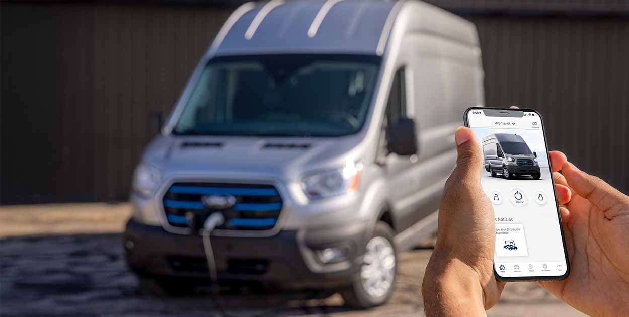Controla tu Van Eléctrica Ford E-Transit 2026 con la App para Smartphone Ford App