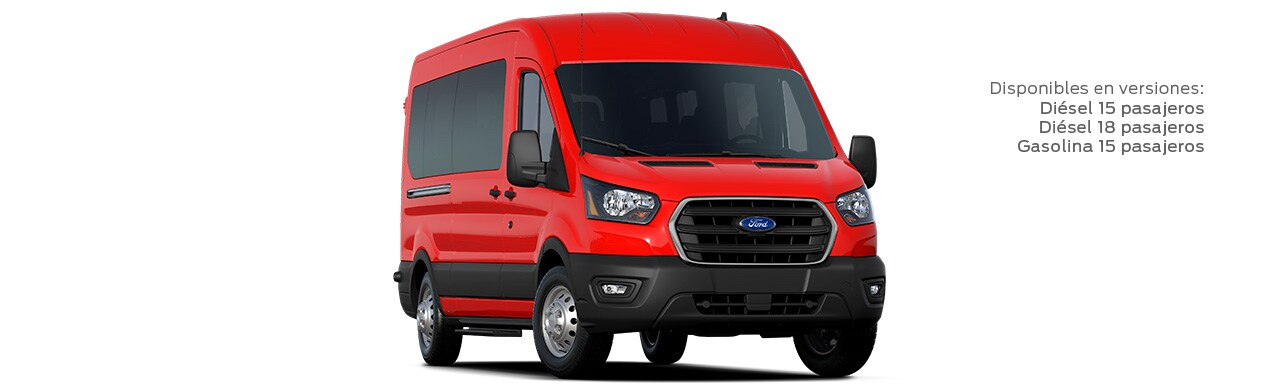 Ford Transit Pasajeros 2022 Camioneta Van Transporte de Turismo y Corporativo Color Rojo Racing