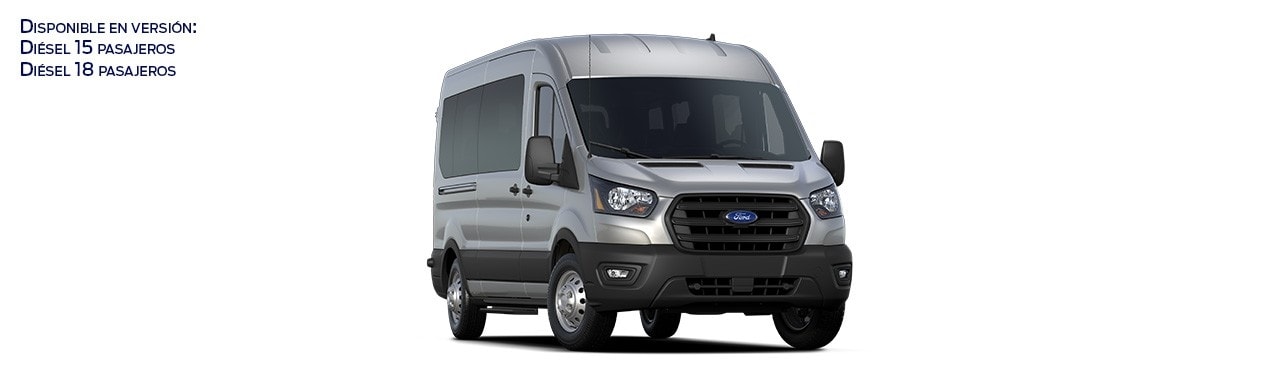 Ford Transit Pasajeros 2024, Camioneta Van de Transporte Versión Diésel en Color Gris Mercurio