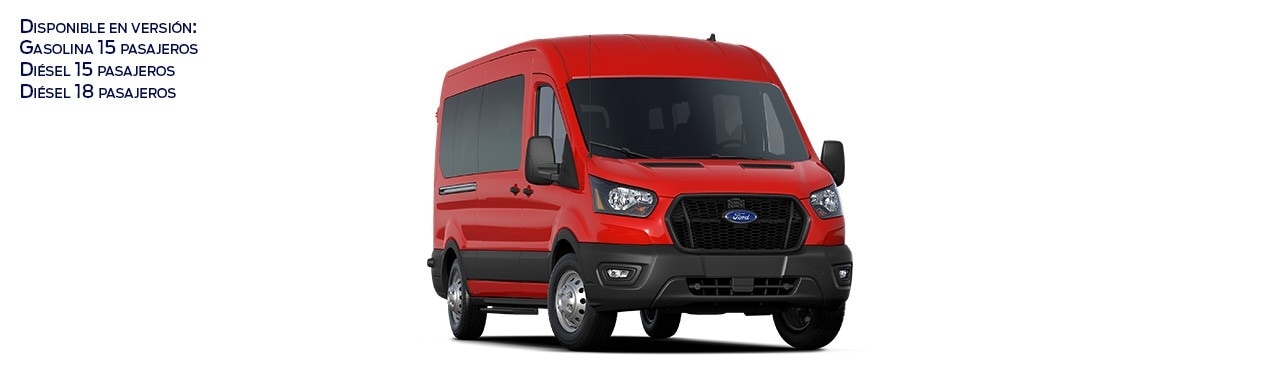 Descubre Ford Transit Pasajeros 2024, Van Comercial de Transporte en Color Rojo Racing