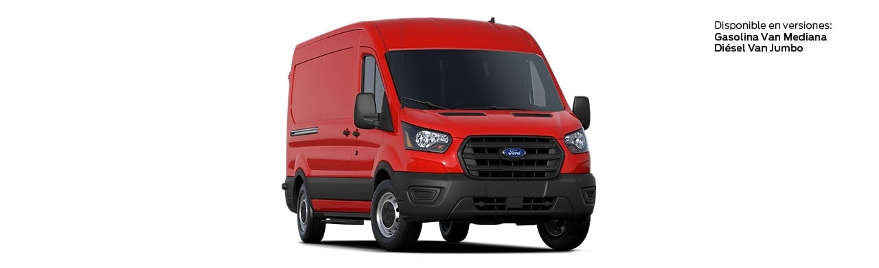 Ford Transit Van 2021 la Camioneta Van a Gasolina en color Rojo Racing