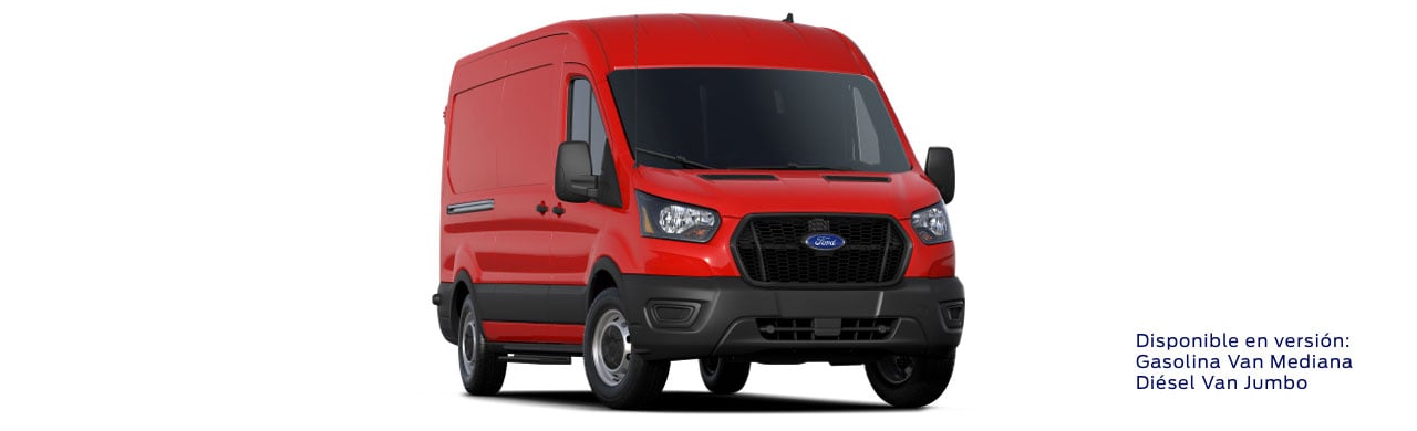 Ford Transit Van 2023, Vehículo Comercial de Trabajo en color Rojo Racing