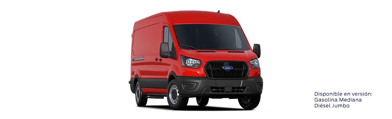 Ford Transit Van 2024, Vehículo Comercial de Trabajo en color Rojo Racing