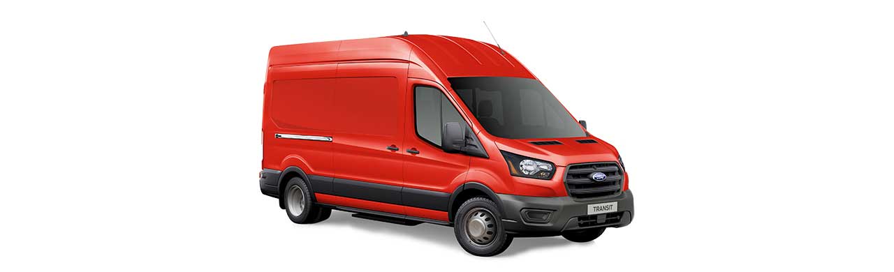 Ford Transit Van 2025, Vehículo Comercial de Trabajo en color Rojo Racing