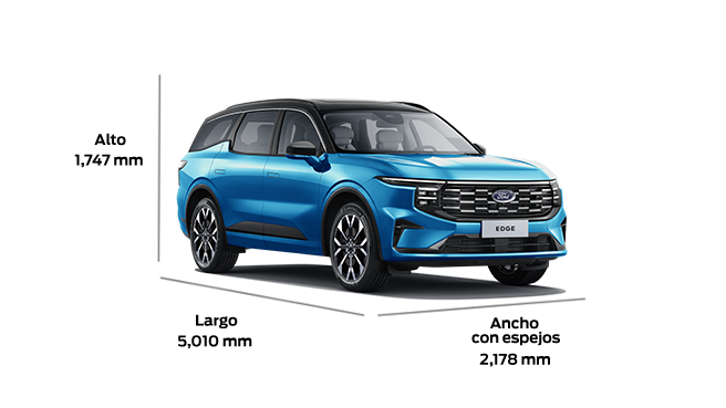 Dimensiones y Medidas de Ford Edge Híbrida Titanium 2027 la Camioneta SUV de gran Comodidad