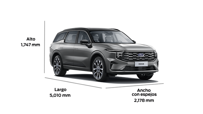 Dimensiones y Medidas de Ford Edge Híbrida Trend 2027 la Camioneta SUV de gran Comodidad
