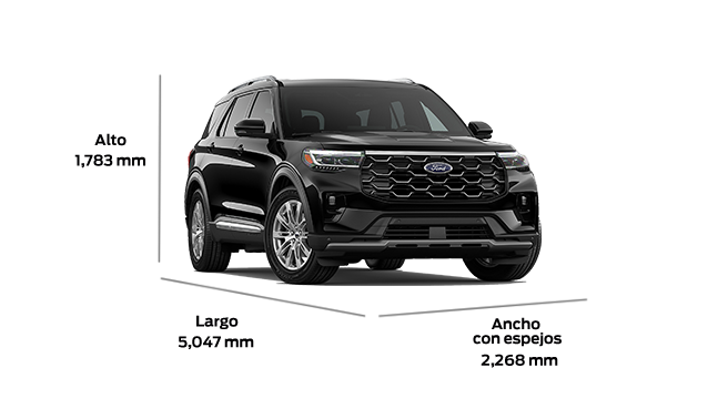 Conoce las dimensiones de Ford Explorer 2027 SUV versión Platinum