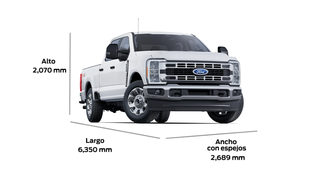 Conoce las dimensiones y ángulos de la Pickup Ford Super Duty F250 Versión XLT