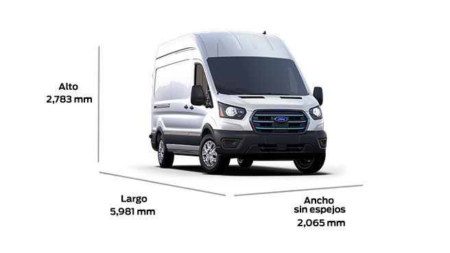 Ford E-Transit 2027 Larga techo alto maximiza el espacio para carga y actividades comerciales