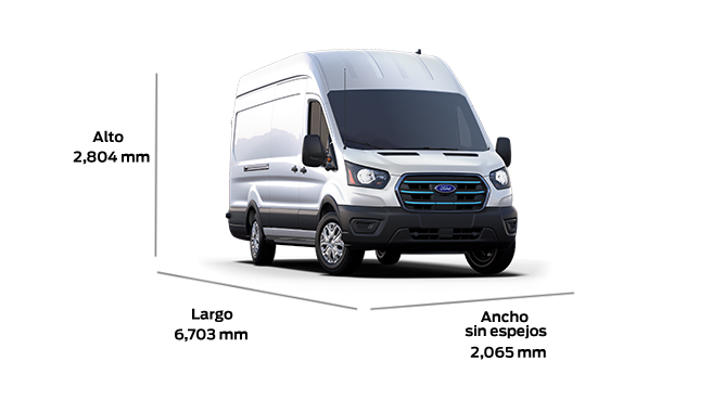 Ford E-Transit 2027 Larga techo alto extendido maximiza el espacio de carga
