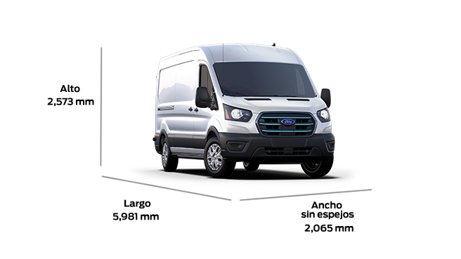 Ford E-Transit 2027 Larga techo medio brinda espacio y dimensiones para operaciones comerciales