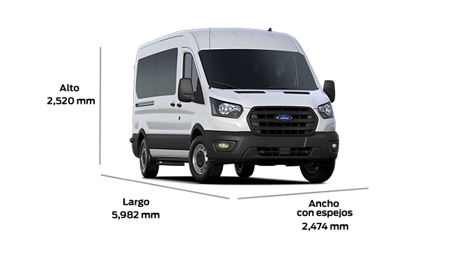 Ford Transit Pasajeros 2027 Diésel 15 ocupantes con espacio y dimensiones para transporte