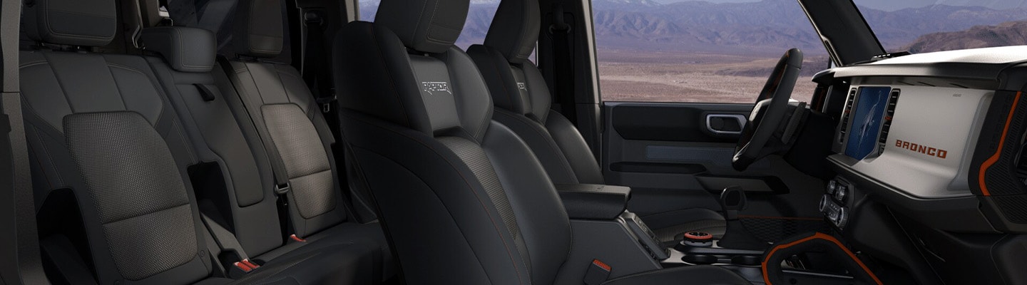 Vestiduras en Piel color Negro de Ford Bronco Raptor 2024, la Camioneta SUV Todoterreno