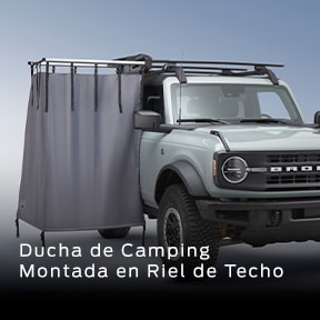 Equipa tu Ford Bronco con la Ducha de Camping Montada en Riel de Techo