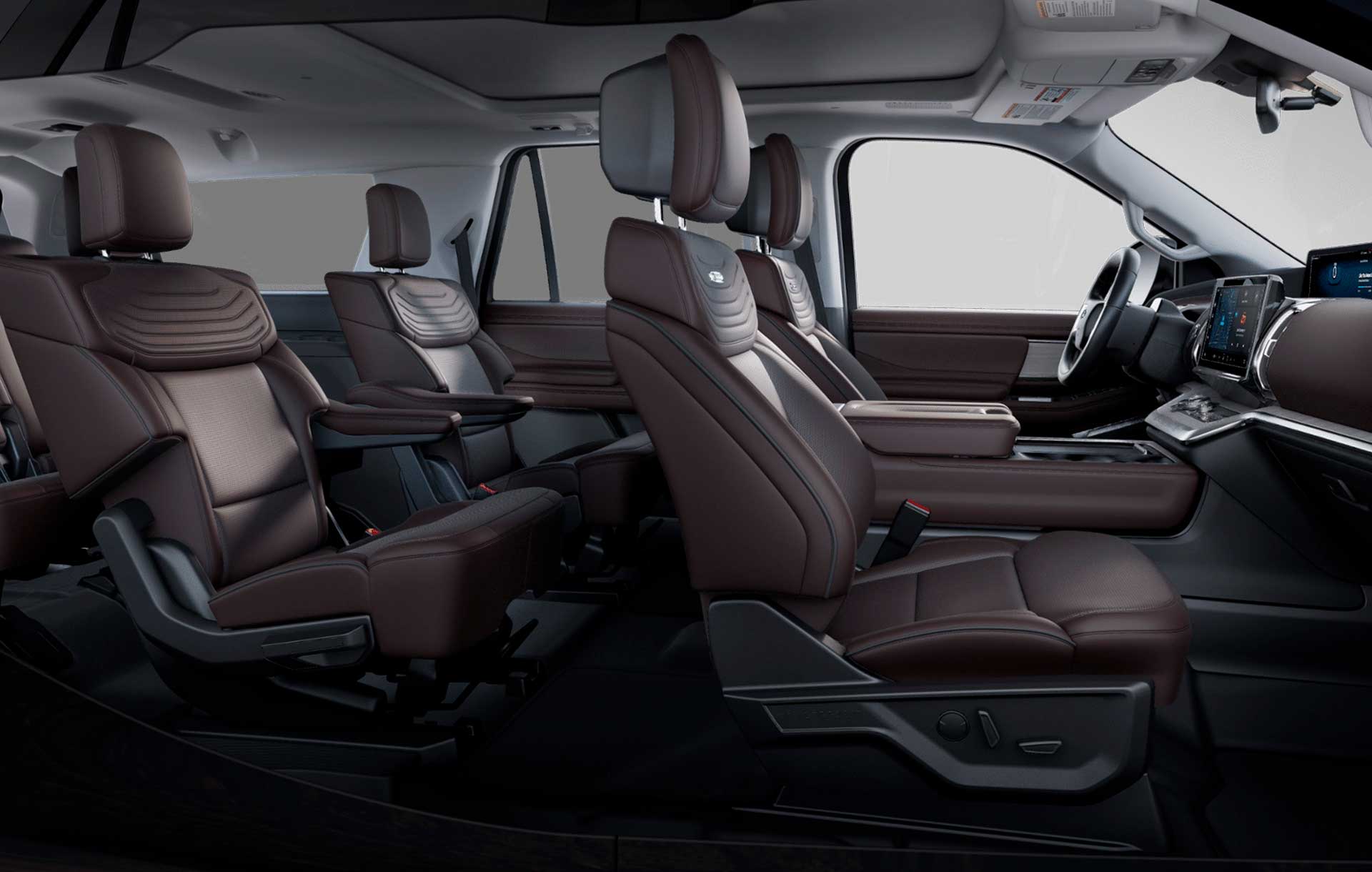 Camioneta SUV Ford Expedition 2026 de Amplio Espacio Interior con Vestiduras en Piel color Caoba