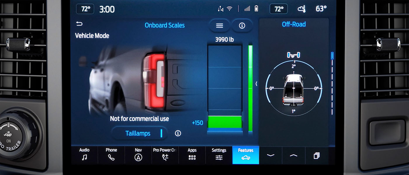 Indicador de Carga en Batea On Board Scale equipado en Ford Super Duty F-250 2025