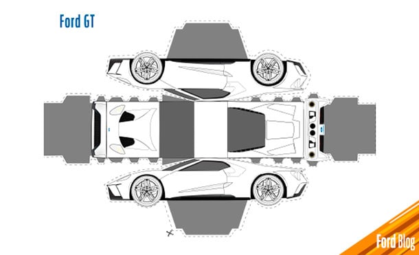Imprime Ford GT blanco y ármalo con tu familia siguiendo las instrucciones
