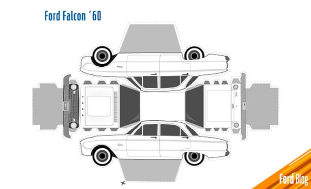 Imprime Ford Falcon 1960 y ármalo con tu familia siguiendo las instrucciones