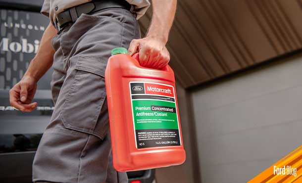 Comprueba el nivel de anticongelante para mantener la temperatura ideal en motor del vehículo Ford