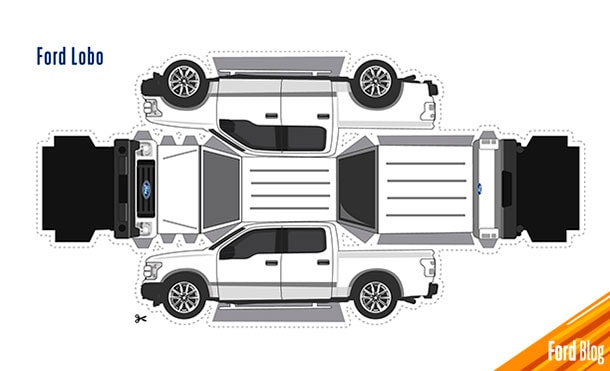 Imprime Ford Lobo y ármala con tu familia siguiendo las instrucciones