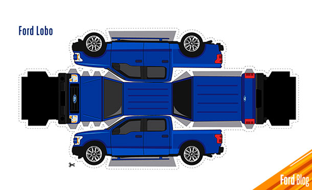 Imprime Ford Lobo azul y ármala con tu familia siguiendo las instrucciones