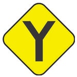 Señalamiento preventivo en la carretera antes de Entronque en Y