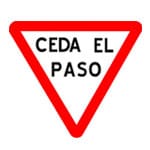 Señal Restrictiva triangular Ceda el Paso