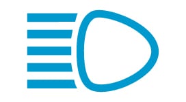 Testigo del tablero que indica que las luces altas están activas