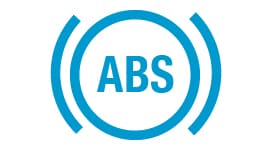 Testigo del tablero que indica una falla en los frenos ABS