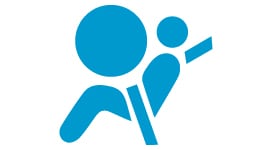 Testigos del tablero que indica que las bolsas de aire están desactivadas