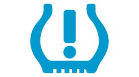 Testigo del tablero que indica baja presión en las llantas