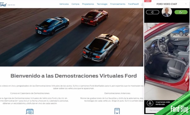 Descubre las demostraciones virtuales, videos en vivo y Compra en Línea Ford